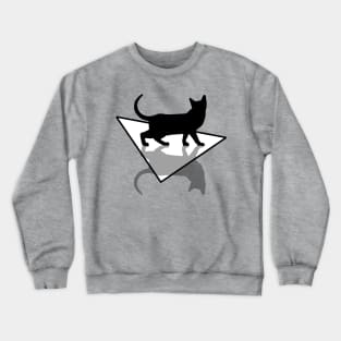 Black Cat with Shadow on Ice Crewneck Sweatshirt